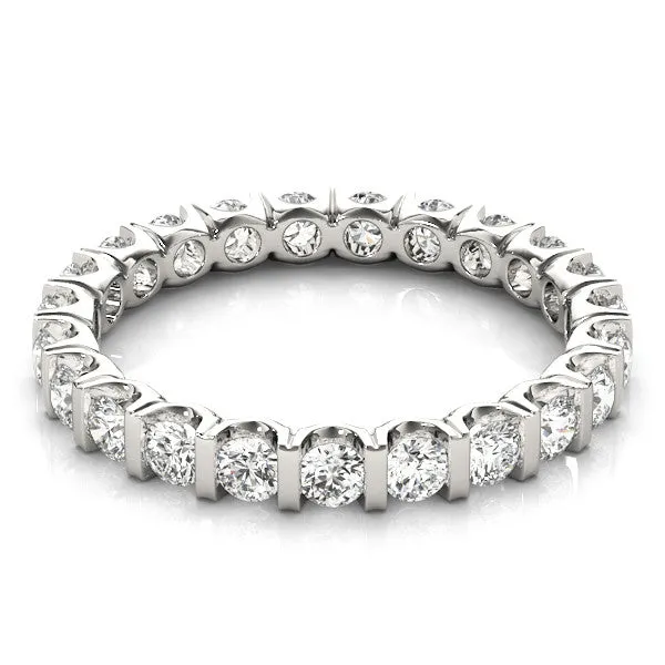 Round-Cut Diamond Eternity Band with Channel Setting Silver