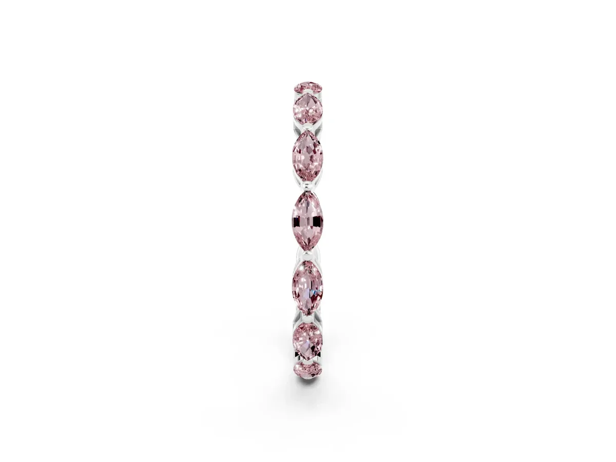 Marquise Morganite Eternity Band with U-Prong Setting White gold