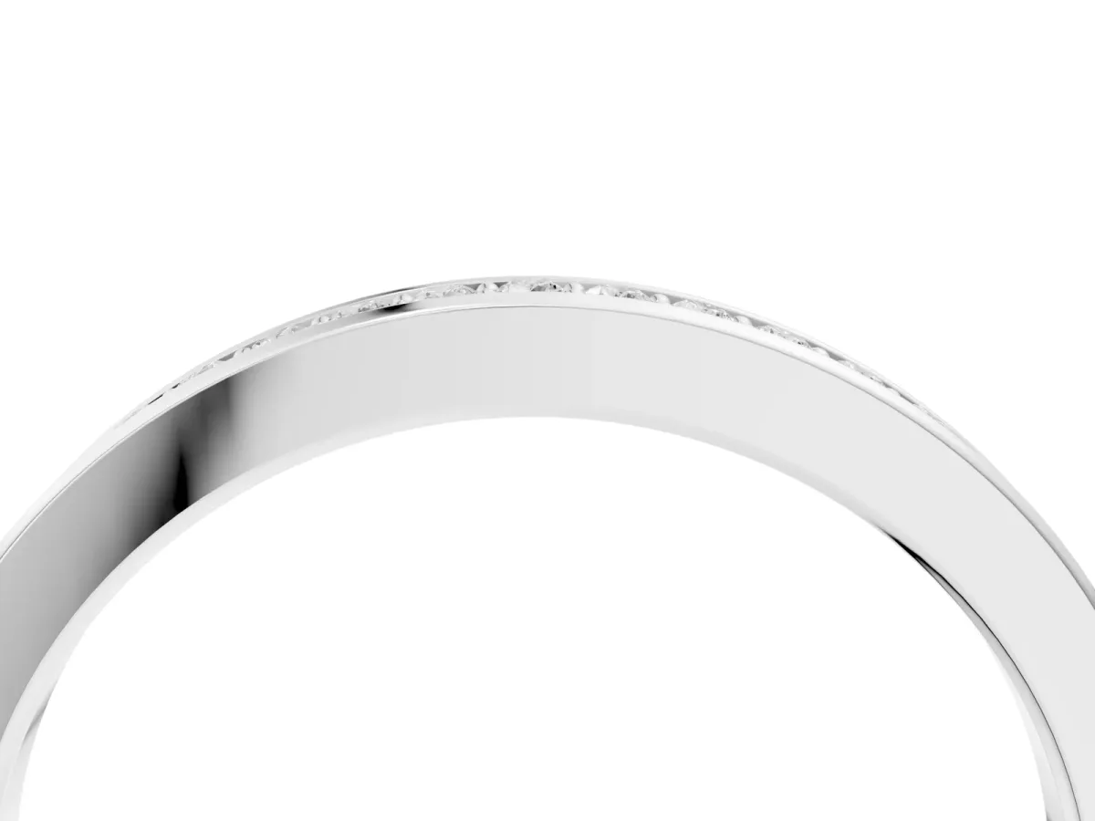 Round Diamond Pavé Set Eternity Band with Channel Setting Silver