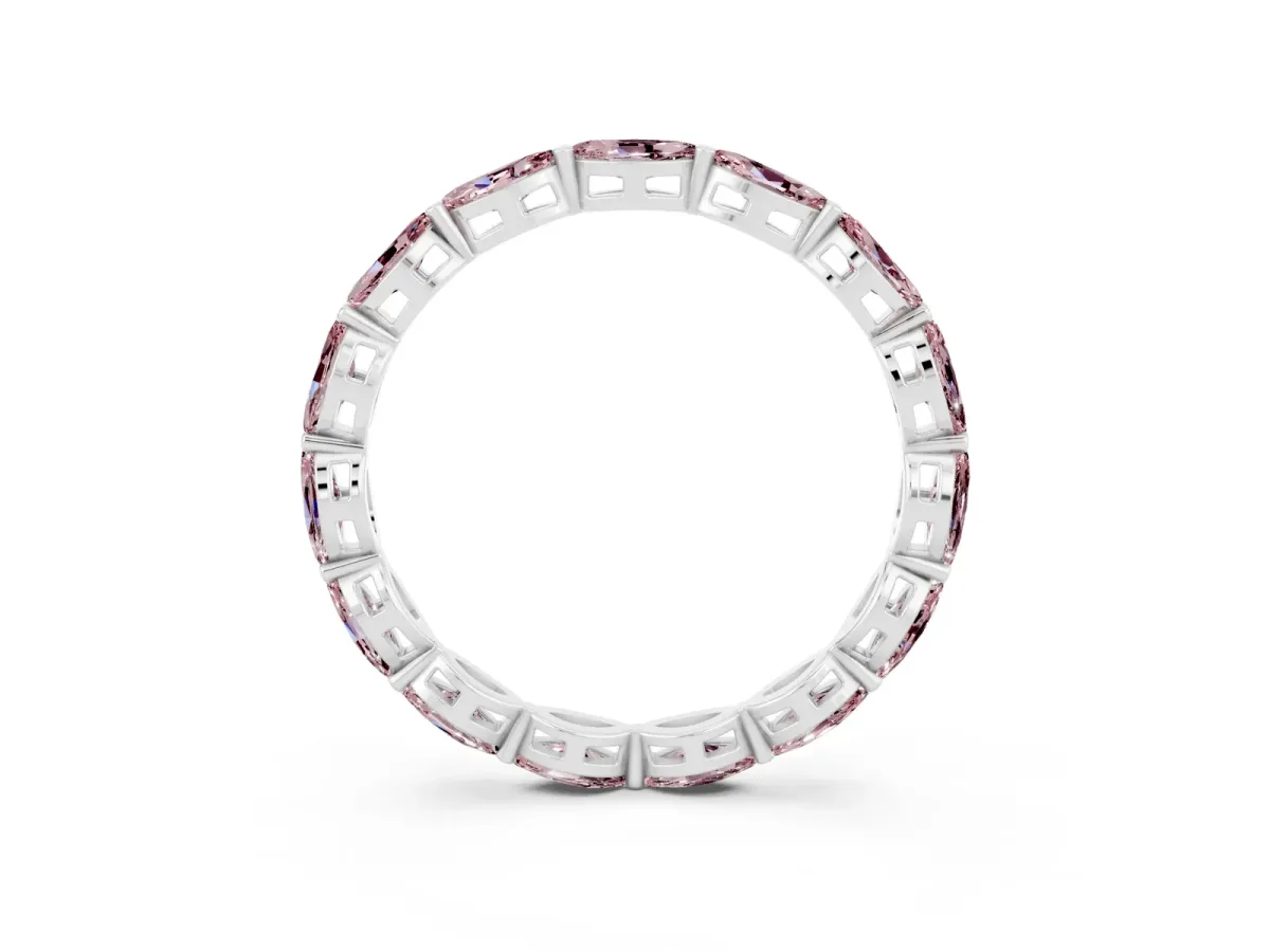 Marquise Morganite Eternity Band with U-Prong Setting White gold