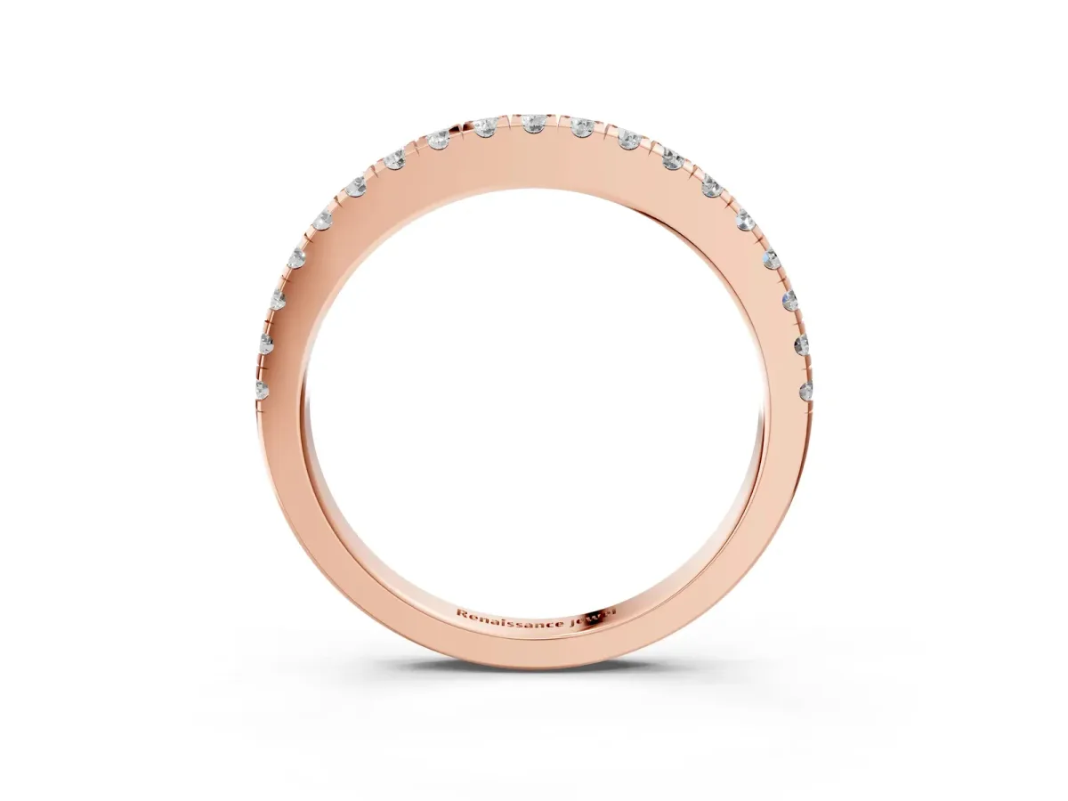Round Diamond Pavé Eternity Band with U-Prong Setting Rose gold