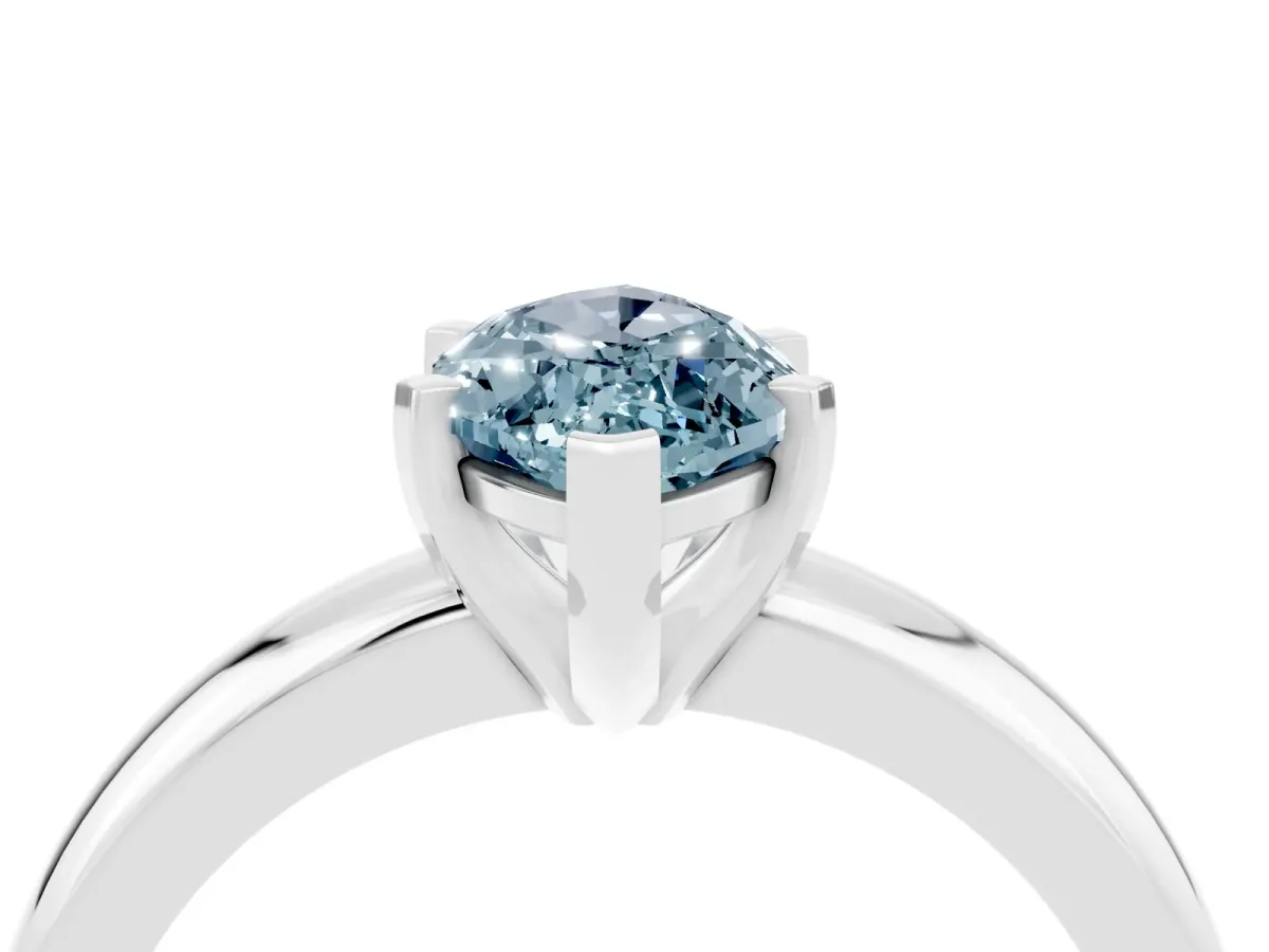 Marquise Cut Aquamarine Solitaire Engagement Ring with Round Band and Four-Prong Setting Silver
