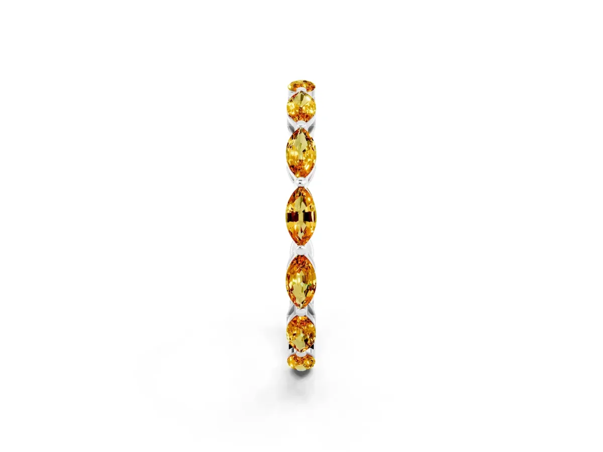 Marquise Citrine Eternity Band with U-Prong Setting White gold