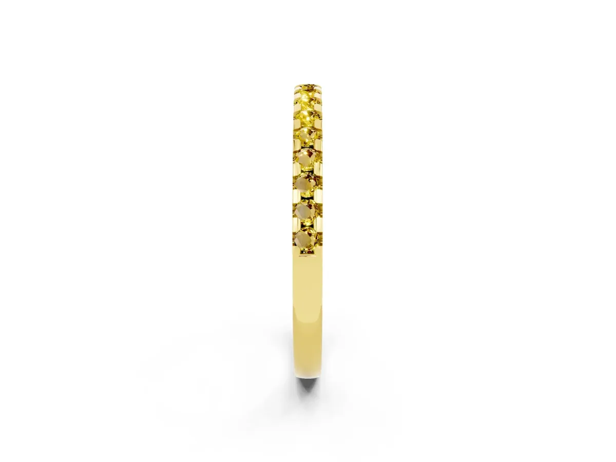 Round Yellow Sapphire Pavé Set Eternity Band with Micro Prong Setting Yellow gold
