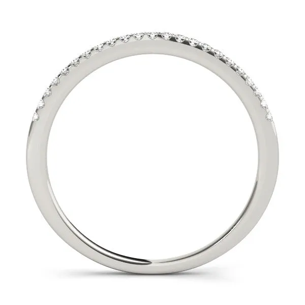 Round Diamond Pavé Set Slim Band with Micro Prong Setting White gold