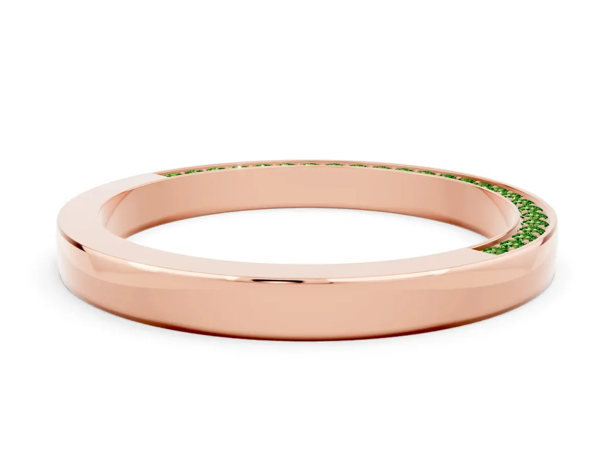 Pavé Round Peridot Channel Set Band Rose gold