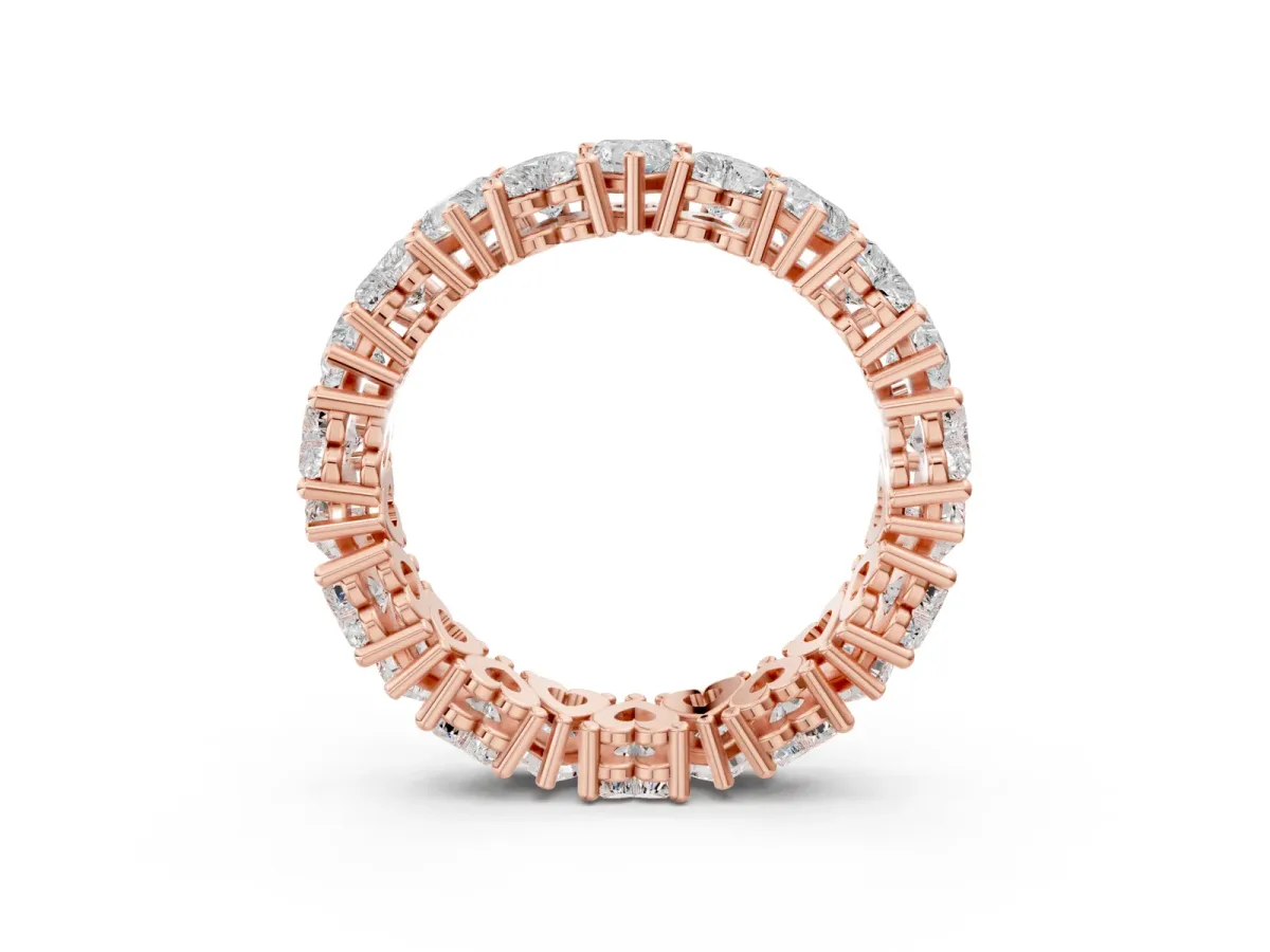 Heart Cut Eternity Band with Shared Prong Setting Rose gold
