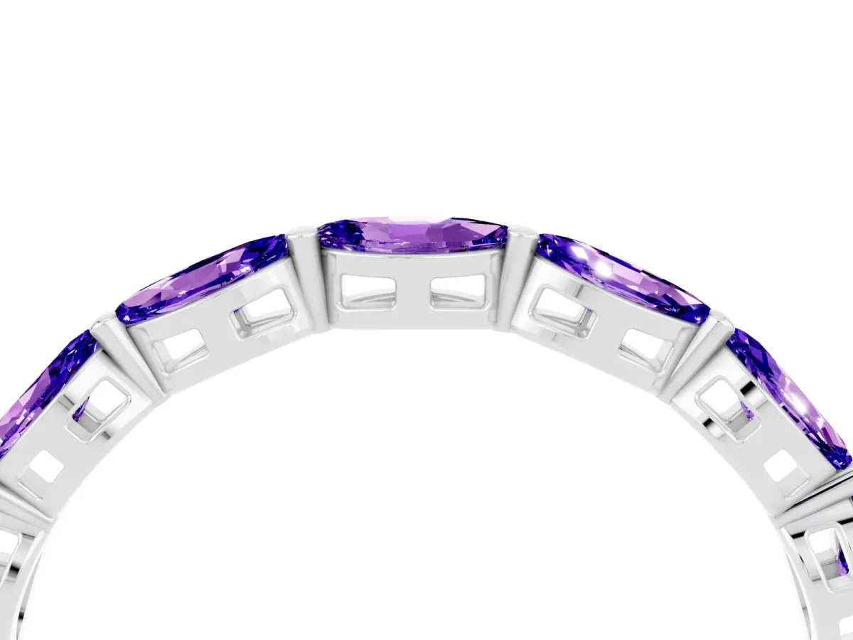 Marquise Tanzanite Eternity Band with U-Prong Setting Platinum