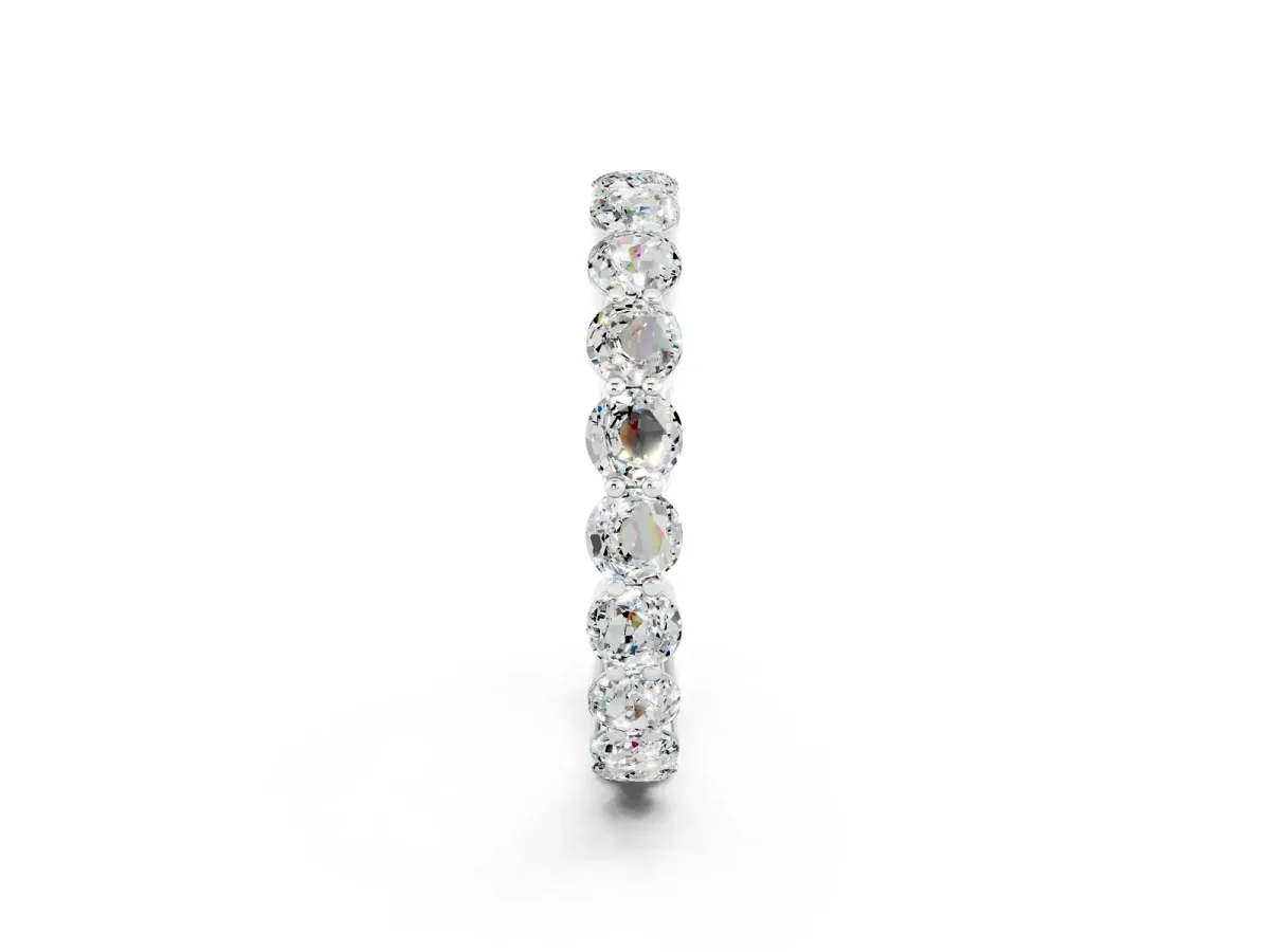 Round Moissanite Eternity Band with U-Prong Setting Silver
