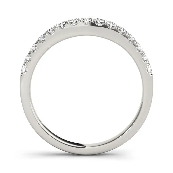 Round Diamond Half Eternity Band with Pavé Setting Platinum