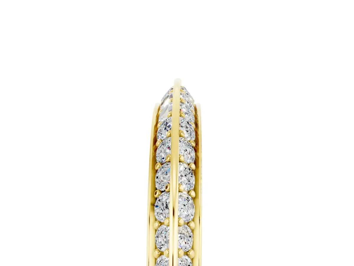 Double Row Pavé Round Moissanite Eternity Band with Channel Setting Yellow gold