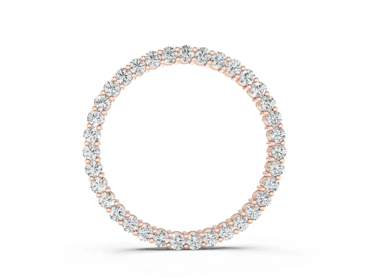 Round Diamond Eternity Pendant with Prong Setting Rose gold