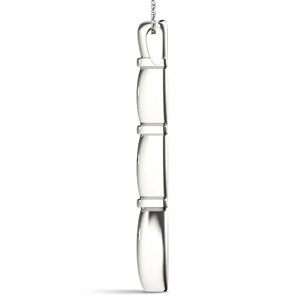 Marquise Diamond Bar Pendant with Bezel Setting White gold