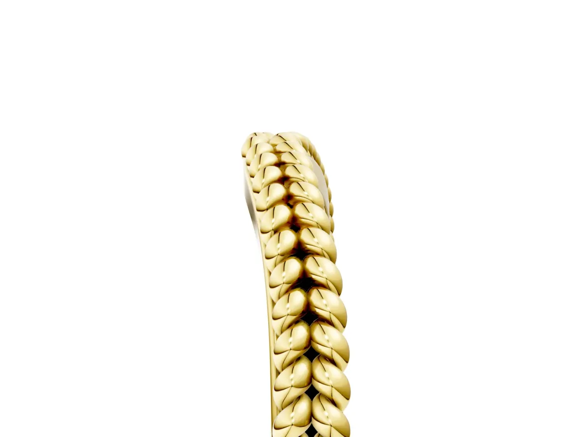 Braided Milgrain White Gold Contour Band Yellow gold