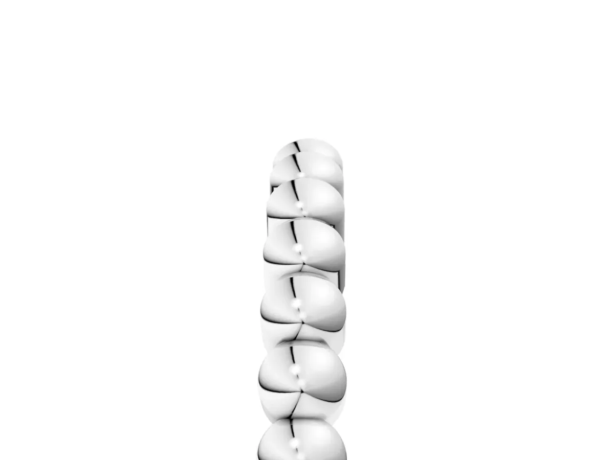 Beaded Round Stone Eternity Band with Bezel Setting White gold