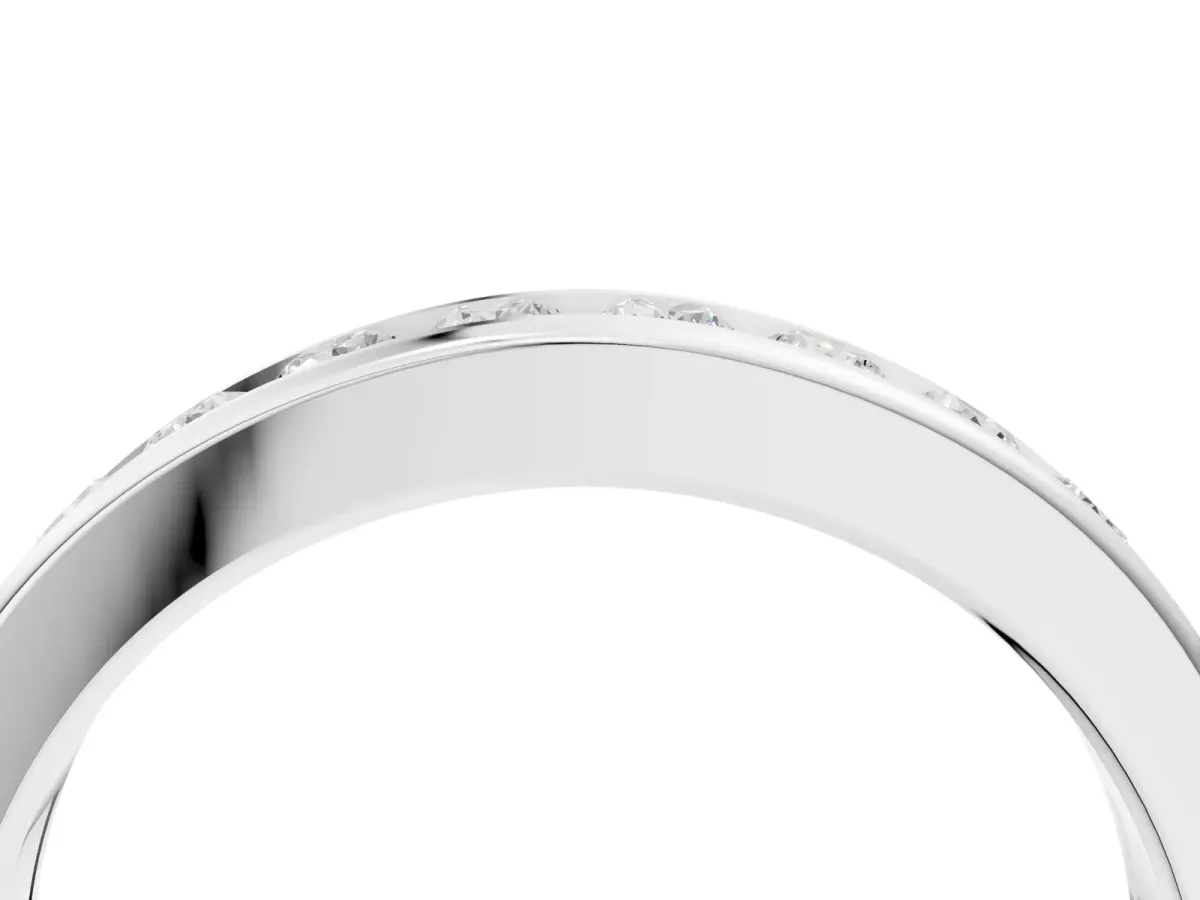 Channel-Set Round Diamond Eternity Band White gold
