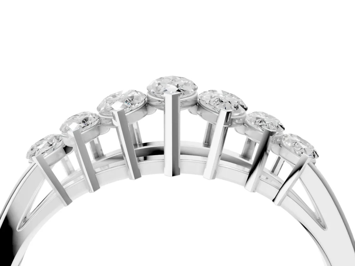 Marquise Diamond Prong-Set Half-Eternity Band White gold
