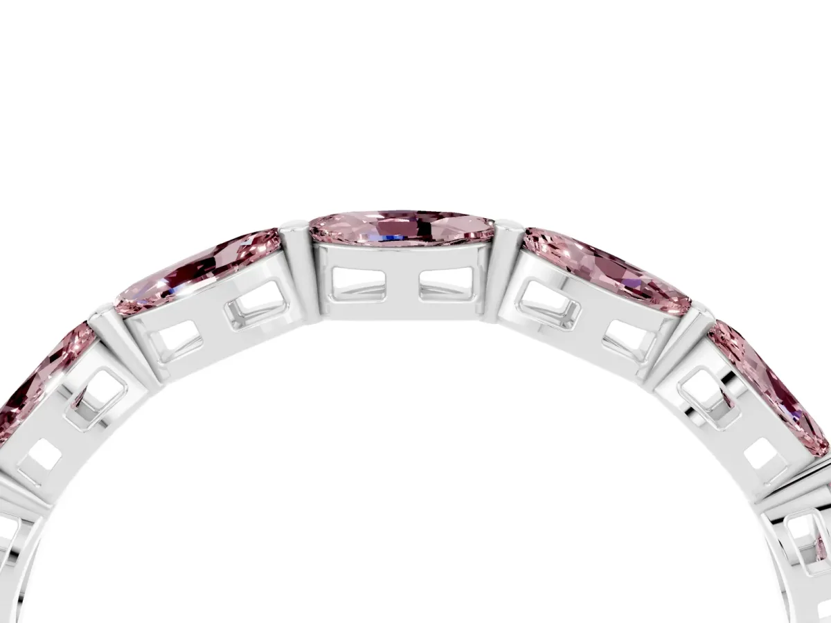 Marquise Morganite Eternity Band with U-Prong Setting White gold