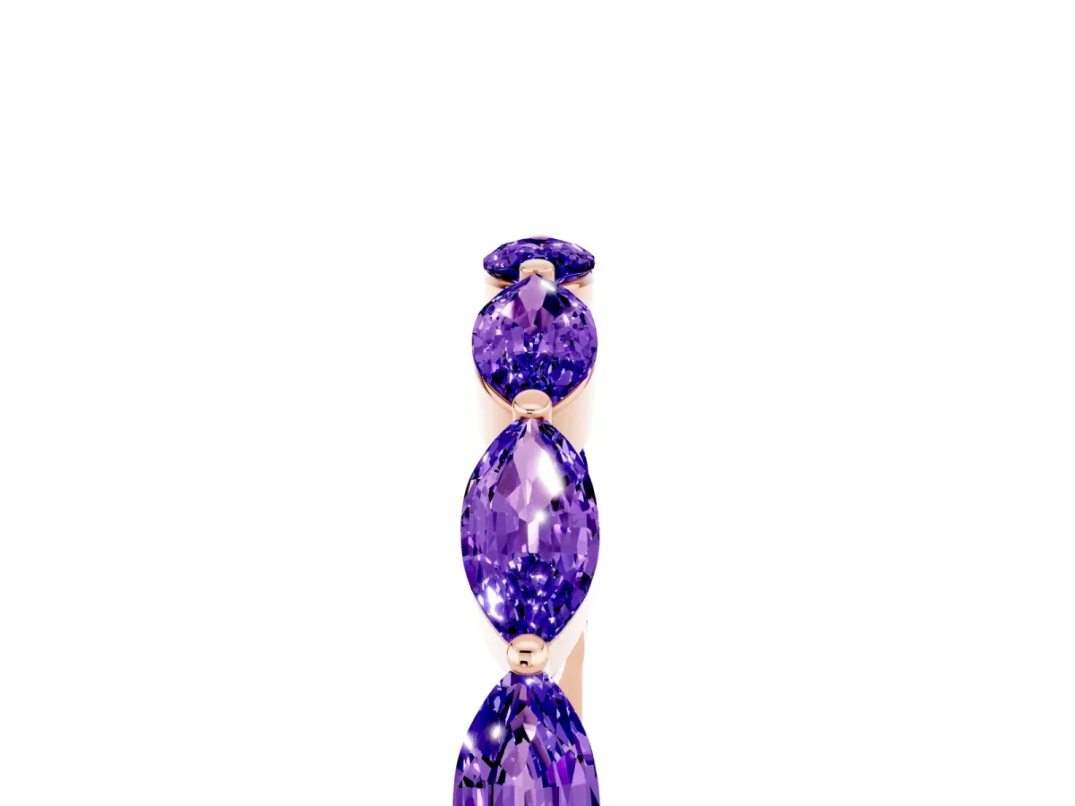 Marquise Tanzanite Half Eternity Band with Prong Setting Rose gold