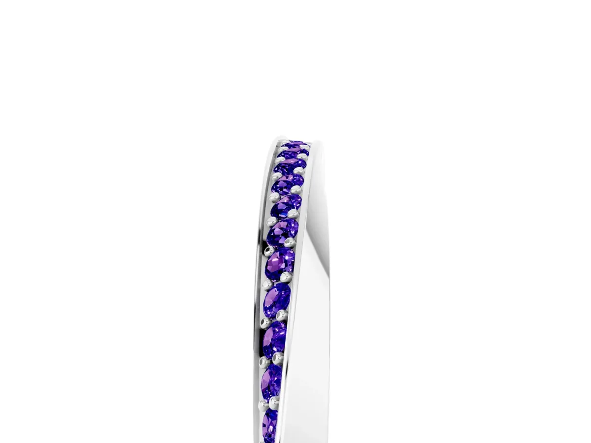 Pavé Round Tanzanite Twist Band White gold