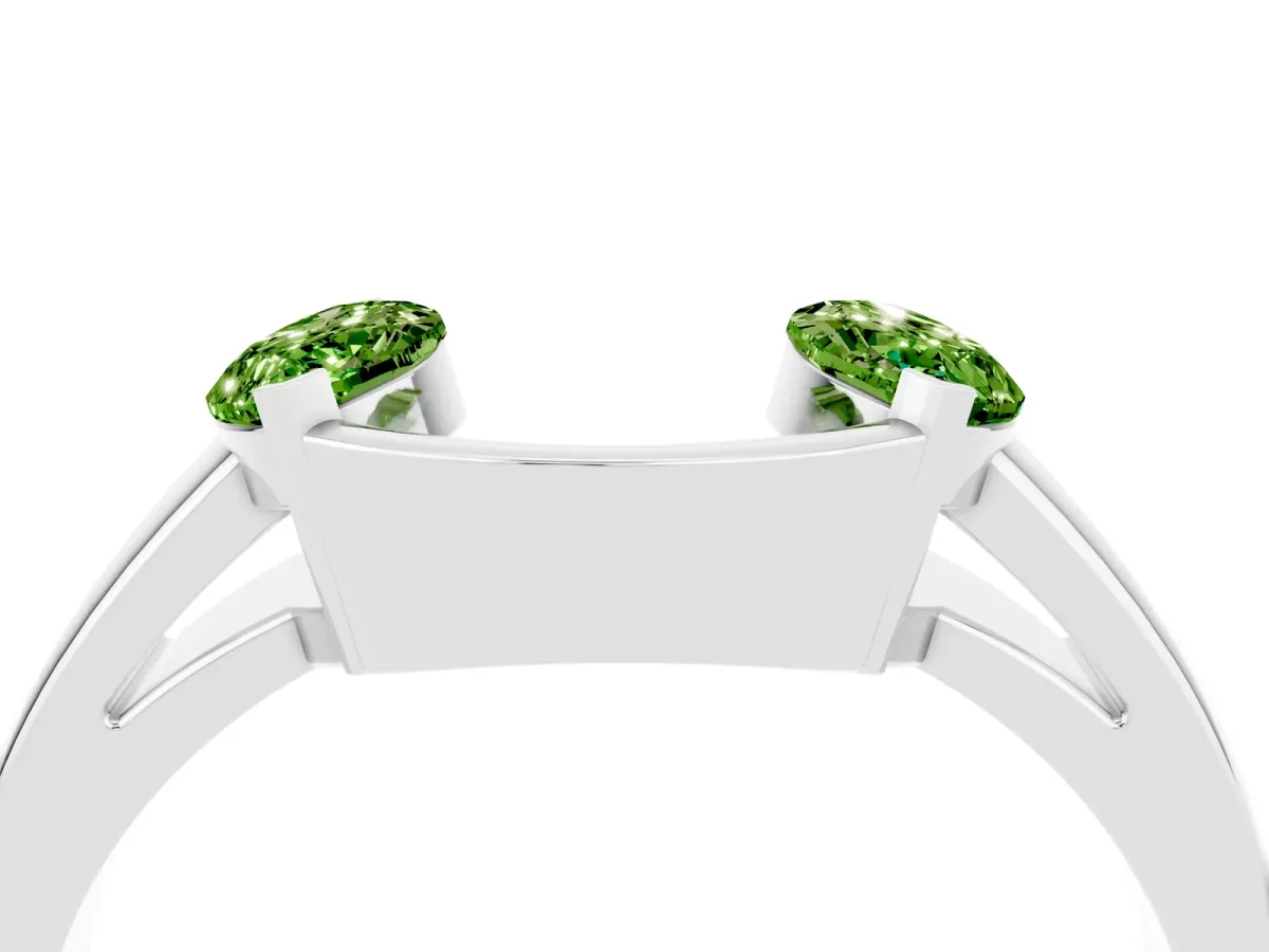 Marquise Peridot Open Band Ring with Tension Setting Silver