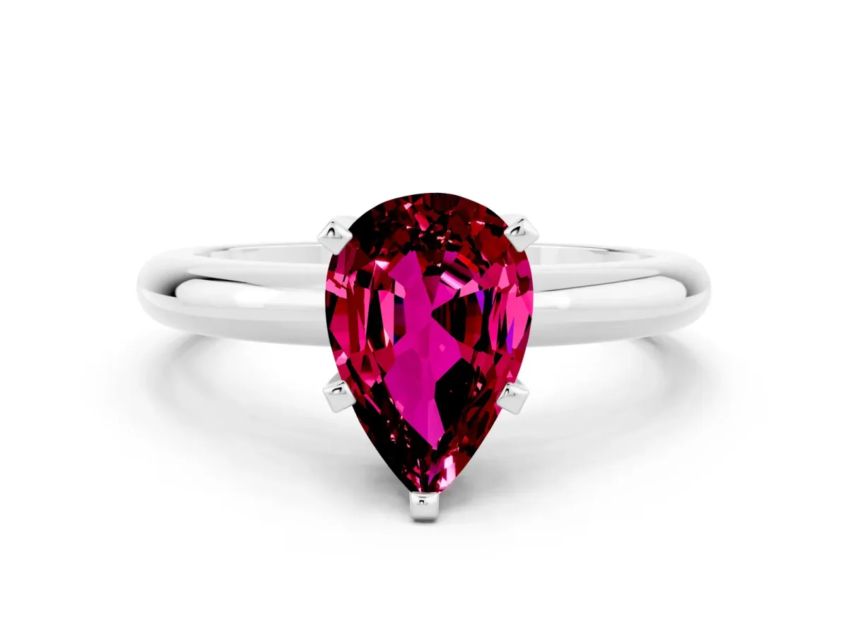 Cushion and Emerald Toi Moi Ring with Prong Setting and Plain Band Silver