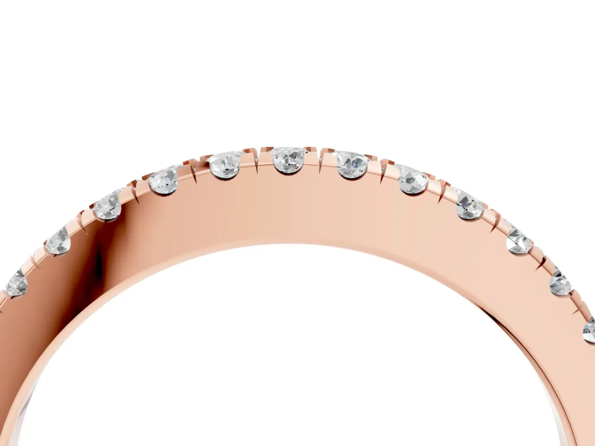 Round Diamond Pavé Eternity Band with U-Prong Setting Rose gold