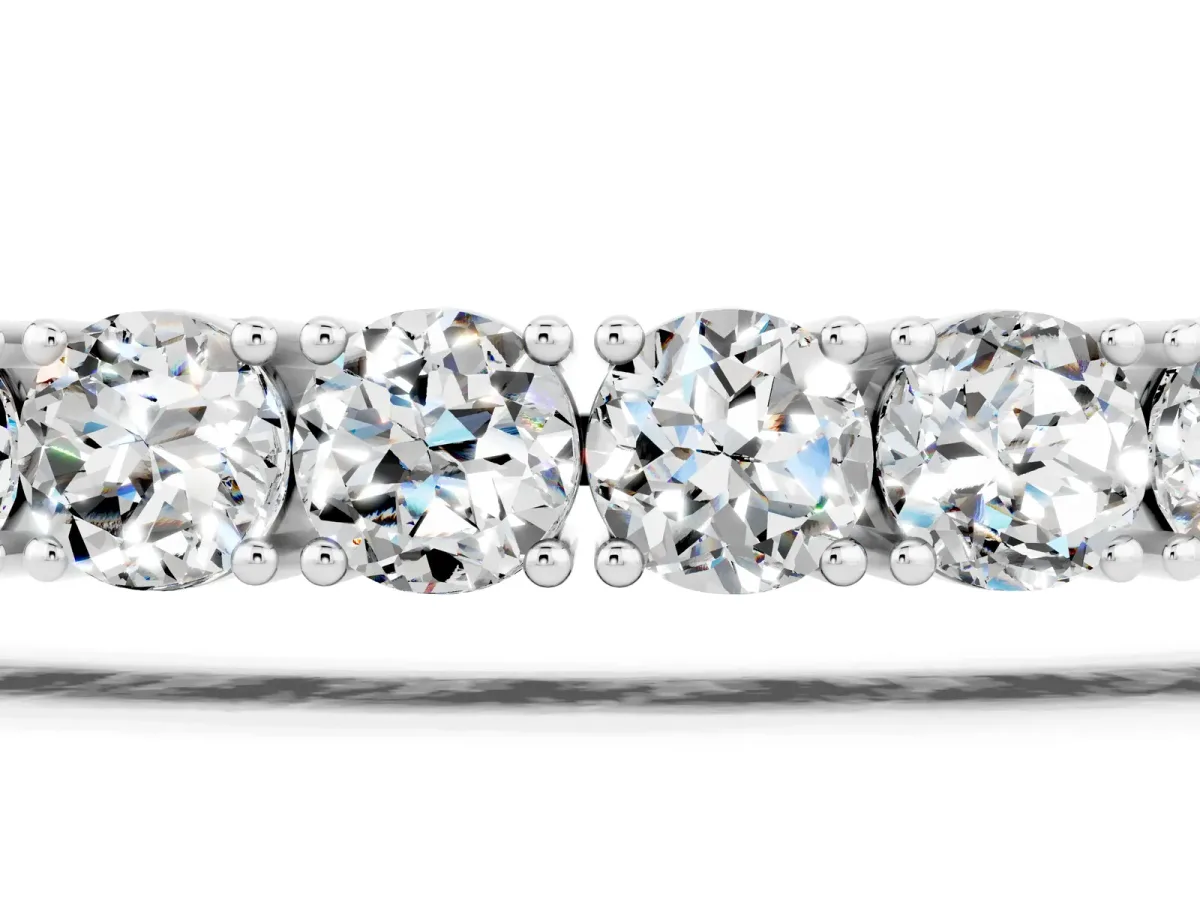 Round Brilliant Moissanite Tennis Bracelet with Prong Setting Silver