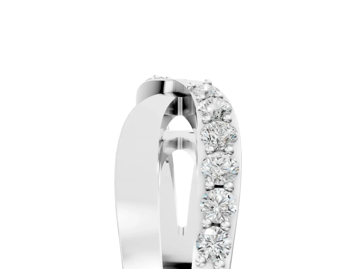 Twist Pave Round Diamond Infinity Band with Channel Setting White gold