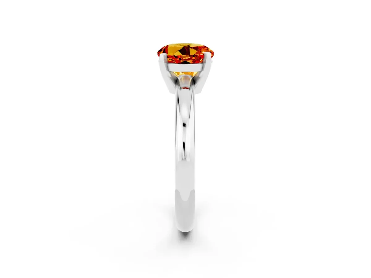 Oval and Pear Toi Moi Ring with Prong Setting and Plain Band Rose gold