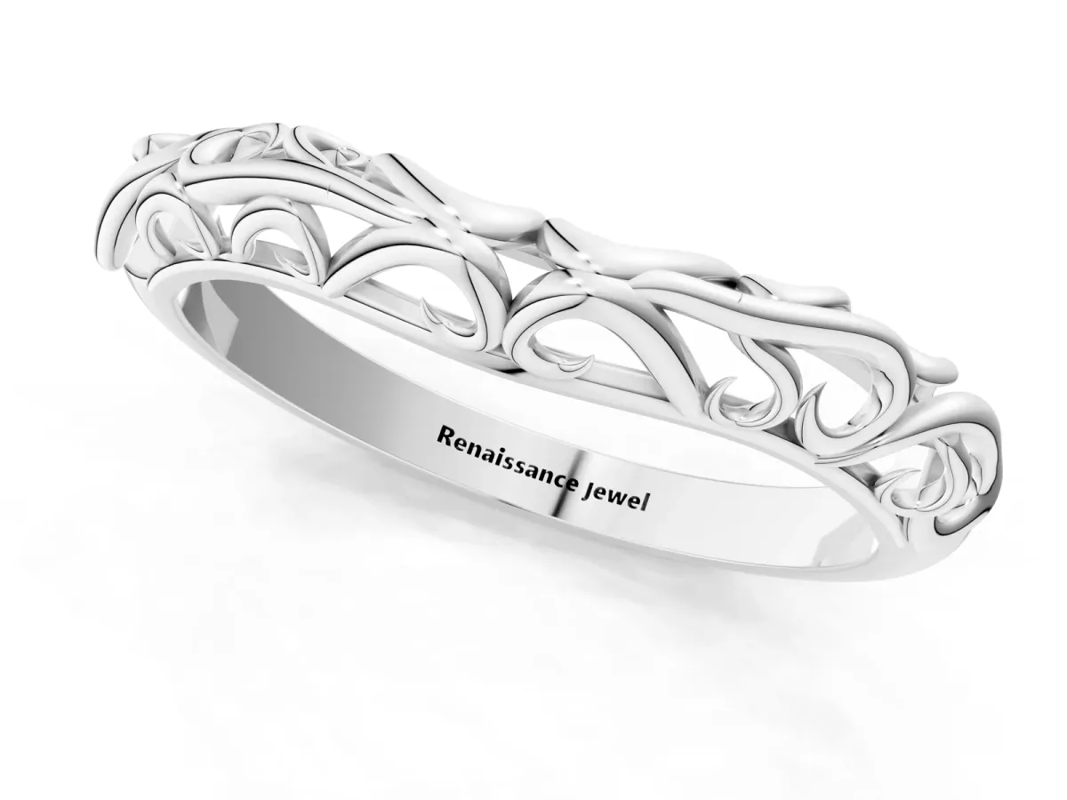 Twisted Vine Filigree Band Platinum