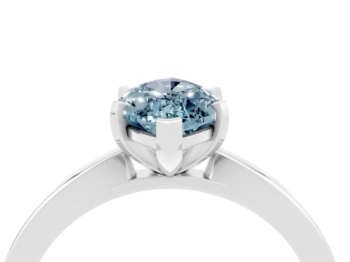 Marquise Cut Aquamarine Solitaire Engagement Ring with Classic Band and Four-Prong Setting Silver