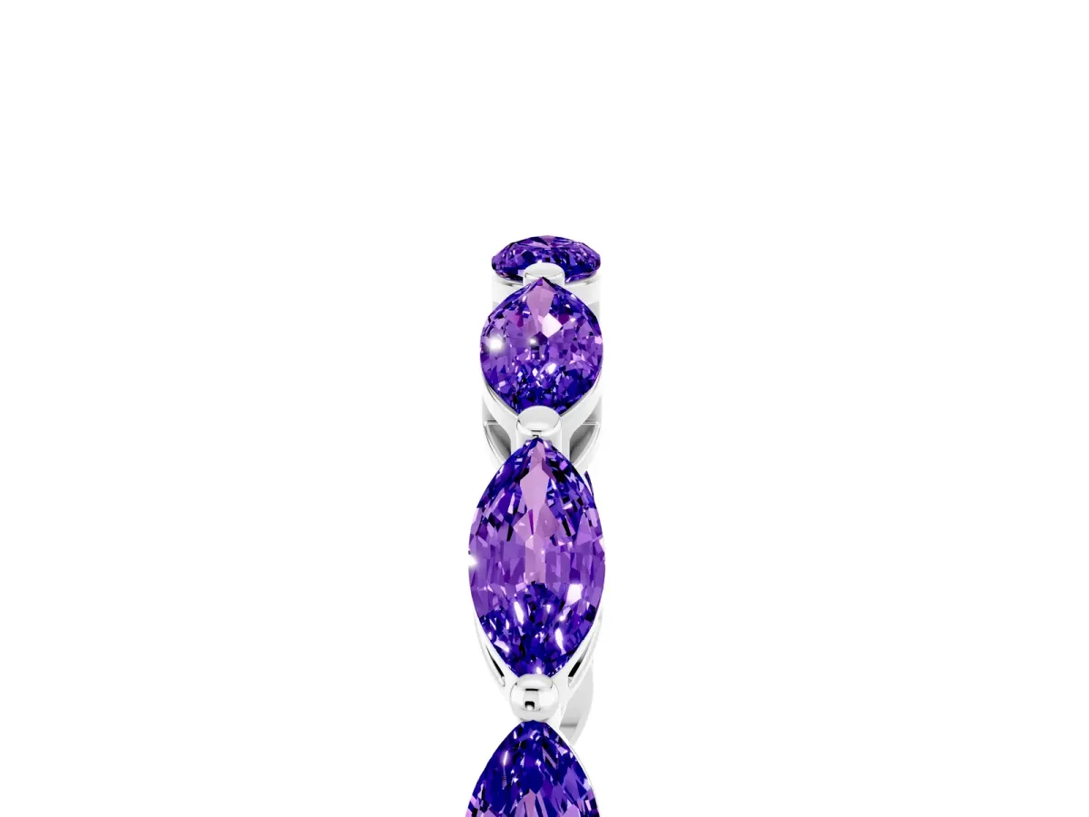 Marquise Tanzanite Eternity Band with U-Prong Setting Platinum