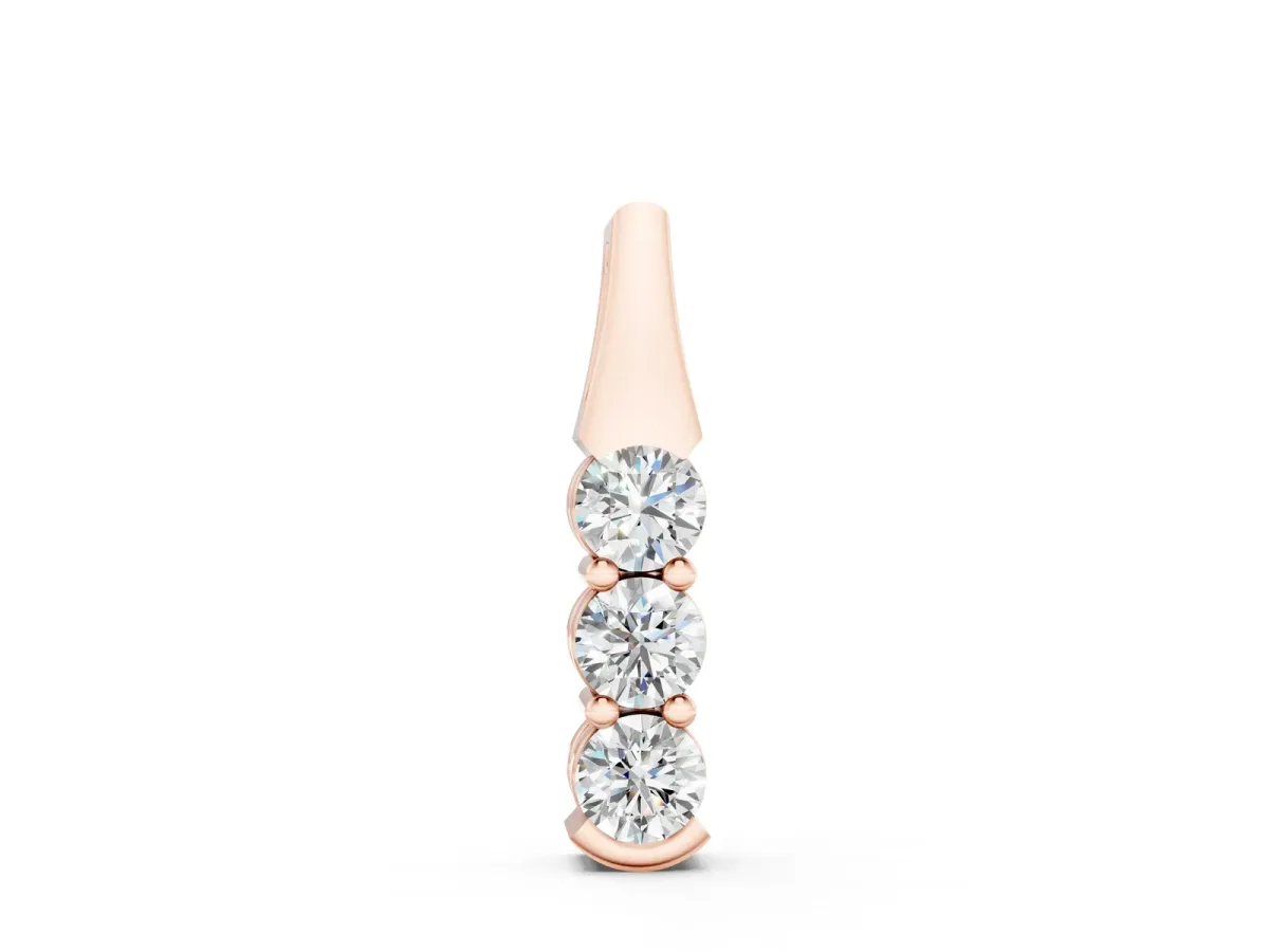 Four-Stone Round Diamond Channel-Set Pendant Rose gold