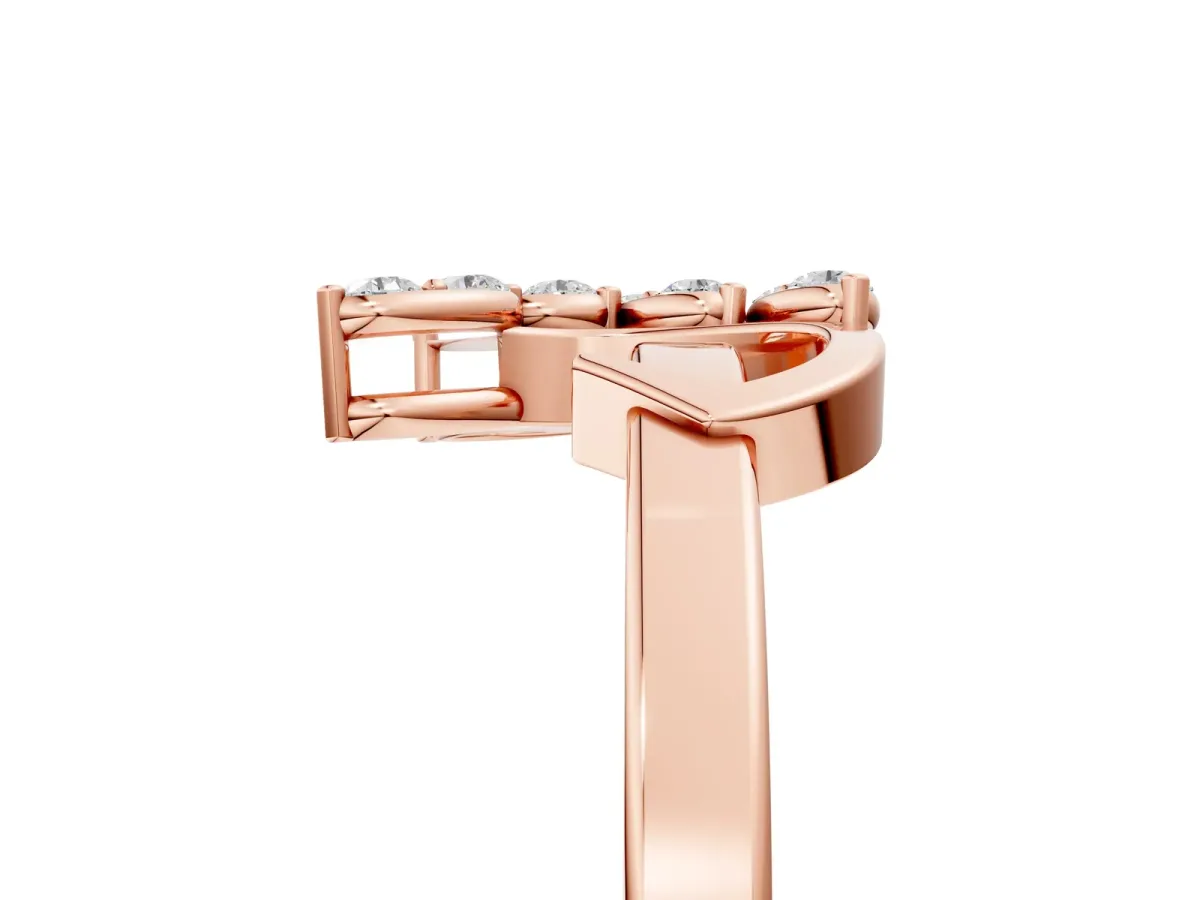 Round Diamond Milgrain Eternity Band with Channel Setting Rose gold