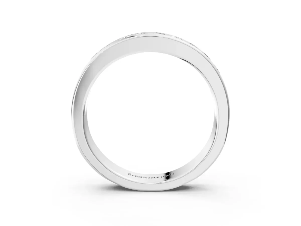 Channel-Set Round Diamond Eternity Band White gold
