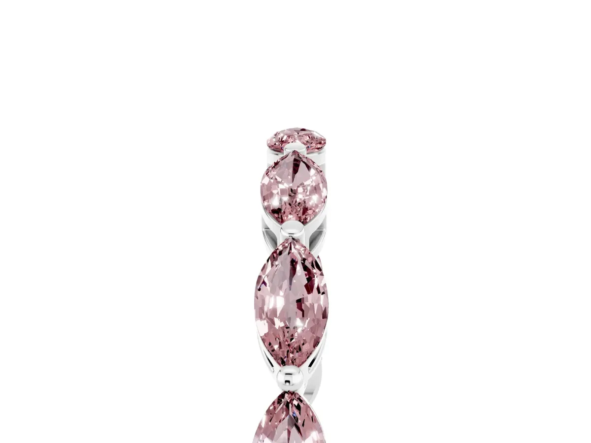 Marquise Morganite Eternity Band with U-Prong Setting White gold