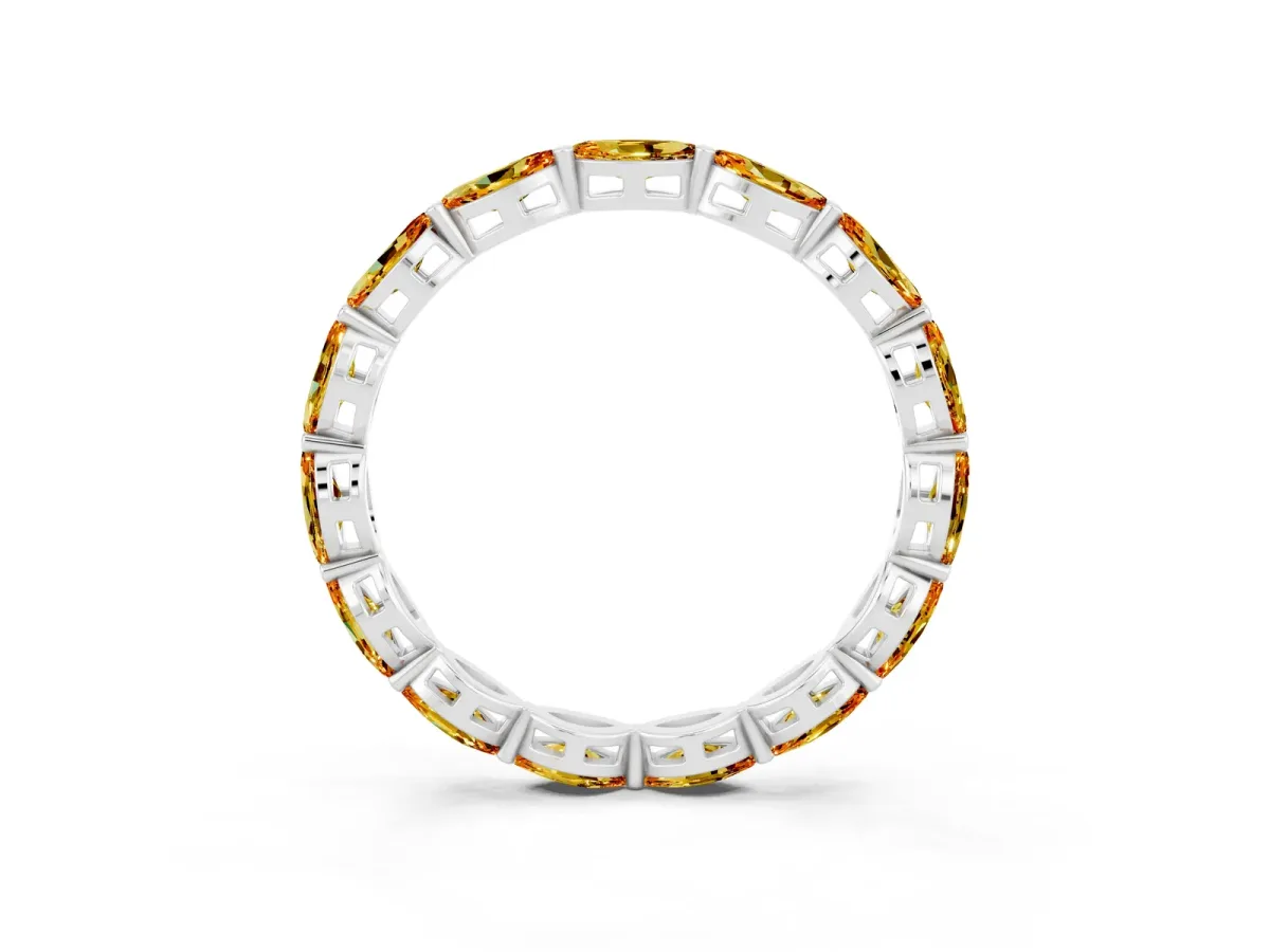 Marquise Citrine Eternity Band with U-Prong Setting White gold