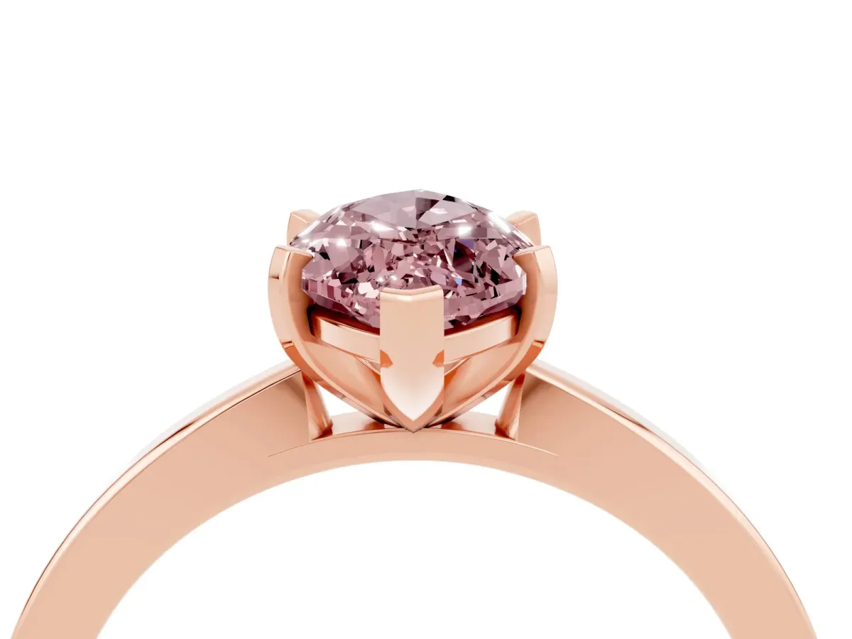 Marquise Cut Morganite Solitaire Engagement Ring with Classic Band and Four-Prong Setting Rose gold