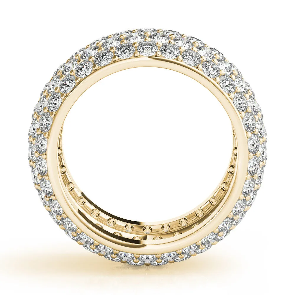 Pavé Round Diamond Wide Band with Micro-Prong Setting Yellow gold