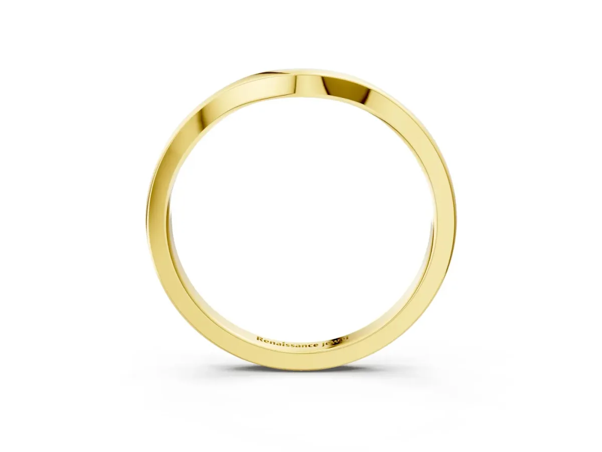 Curved Plain Band Yellow gold