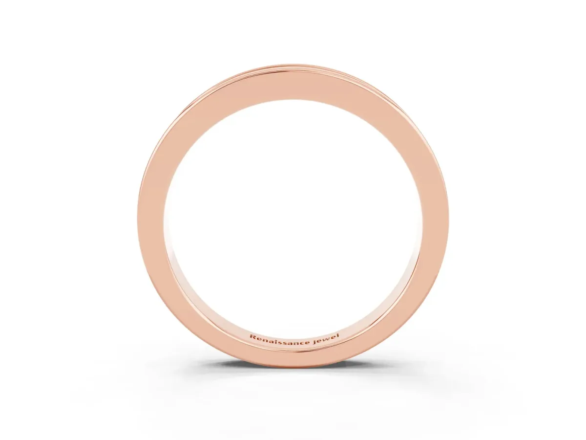 Channel Set Round Garnet Eternity Band Rose gold
