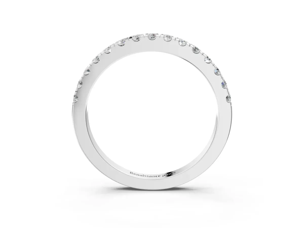 Round Diamond Eternity Band with Prong Setting Platinum
