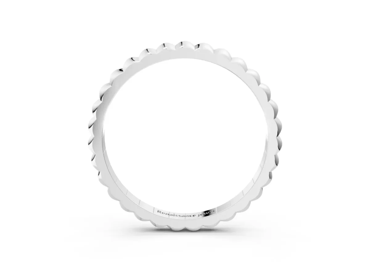 Bezel Set Round Stone Eternity Band White gold