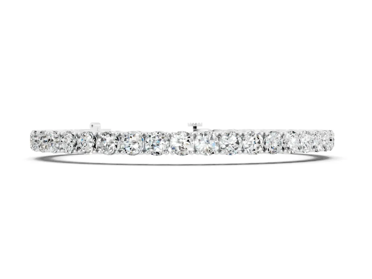 Round Brilliant Moissanite Tennis Bracelet with Prong Setting Silver
