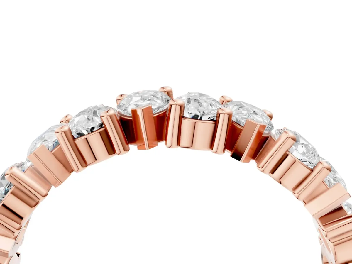 Pear Diamond Shared Prong Eternity Band Rose gold
