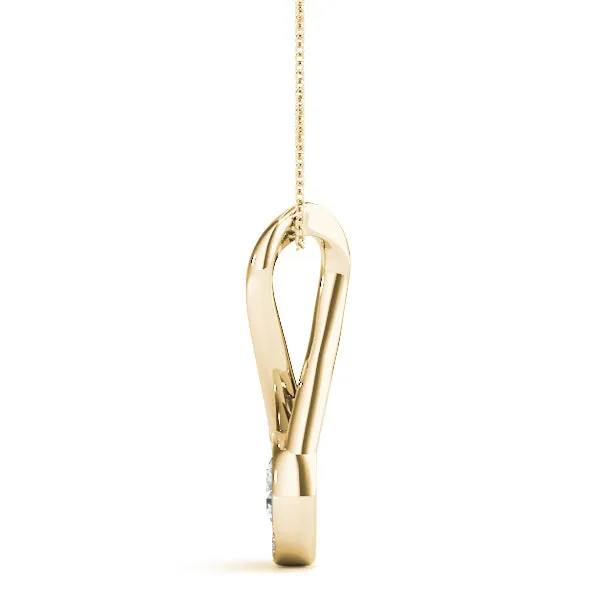 Infinity Pavé Round Diamond Bezel Pendant Yellow gold