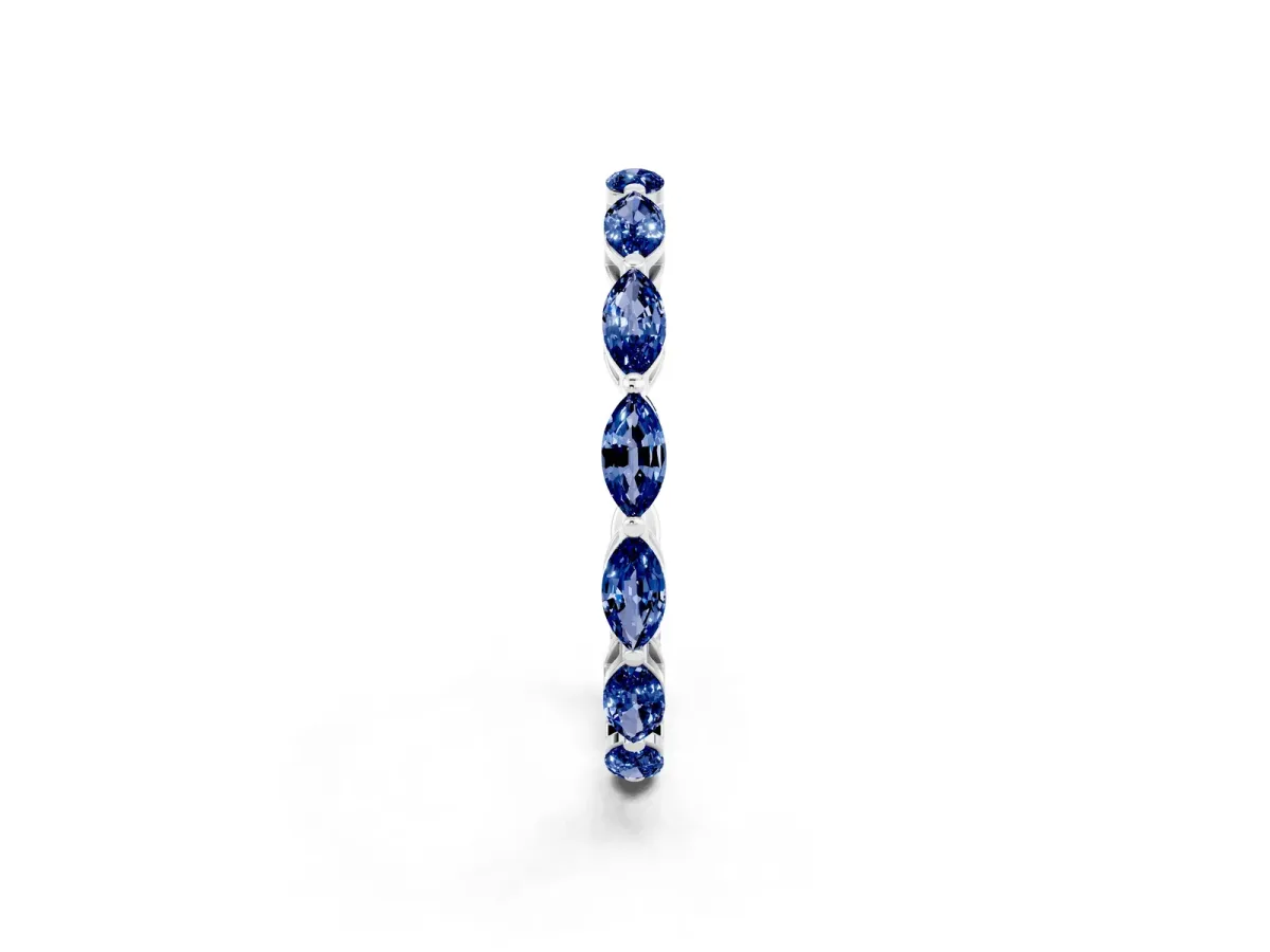 Marquise Blue Sapphire Eternity Band with U-Prong Setting White gold