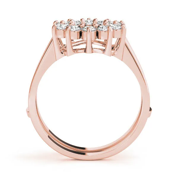 Round Diamond Open Circle Split Shank Prong Setting Ring Rose gold