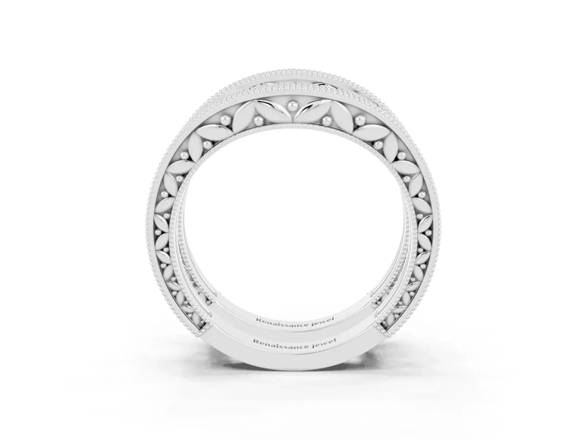 Round Peridot Milgrain Eternity Band with Channel Setting Silver